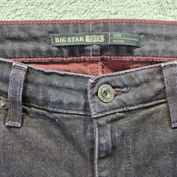 Big Star Alex Skinny Jeans Womens 28 Dark Wash Stretch Denim Low Rise Slim Fit - Picture 5 of 11